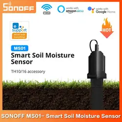 Sonoff ms01 inteligente sensor de umidade ip55 à prova dwaterproof água umidade do solo medidor detecção umidade trabalho com alexa google casa inteligente