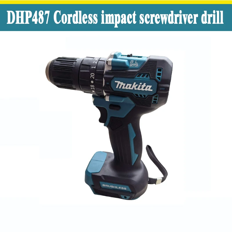 

New Makita 18V battery DHP487 Cordless impact screwdriver drill Brushless Electric Impact Screwdriver18V Rechargeable Power Tool