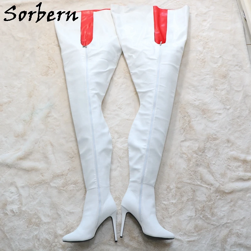 Sorbern Super Long Crotch Thigh High Boots For Women 100Cm Inside Length 140Cm Outside Length Fetish Boots High Heels Pointy Toe