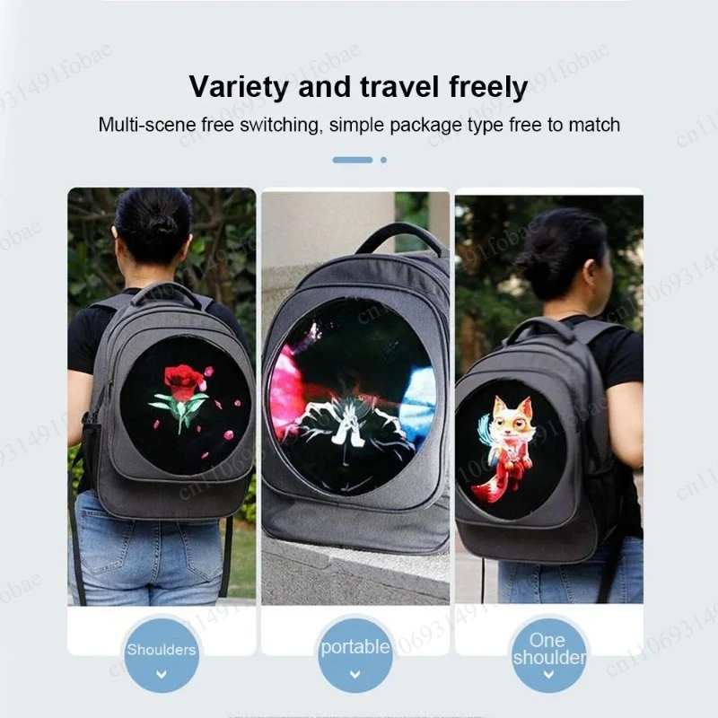 Display Screen Shoulder Bag, Holographic Light Player, Outdoor Activities, 3D Holographic Projector Backpack