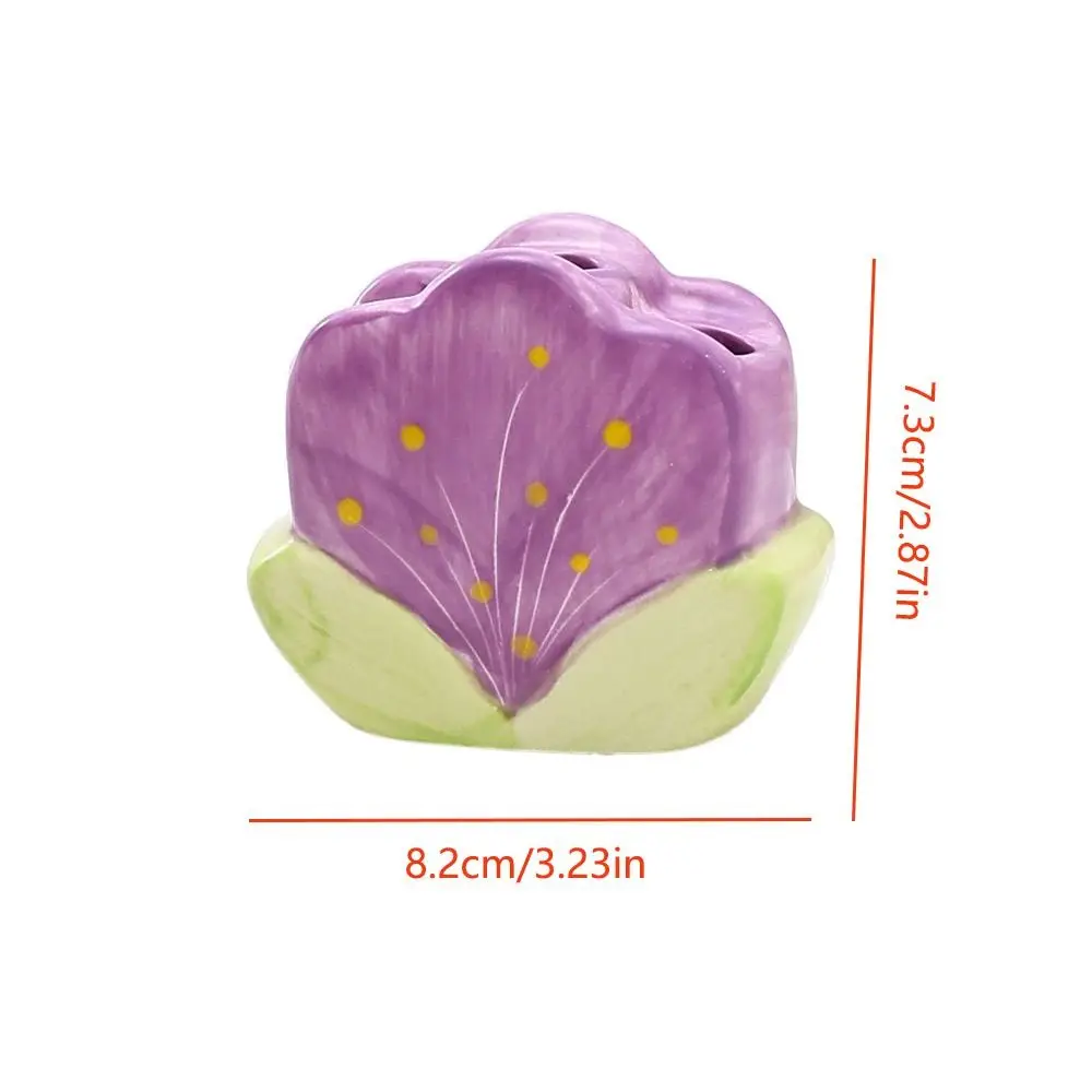 Ceramic Flower Makeup Brush Storage Bucket Table Storage Pen Container Tulip Pen Holder Tulip Flower Ceramic Make Up Organizer