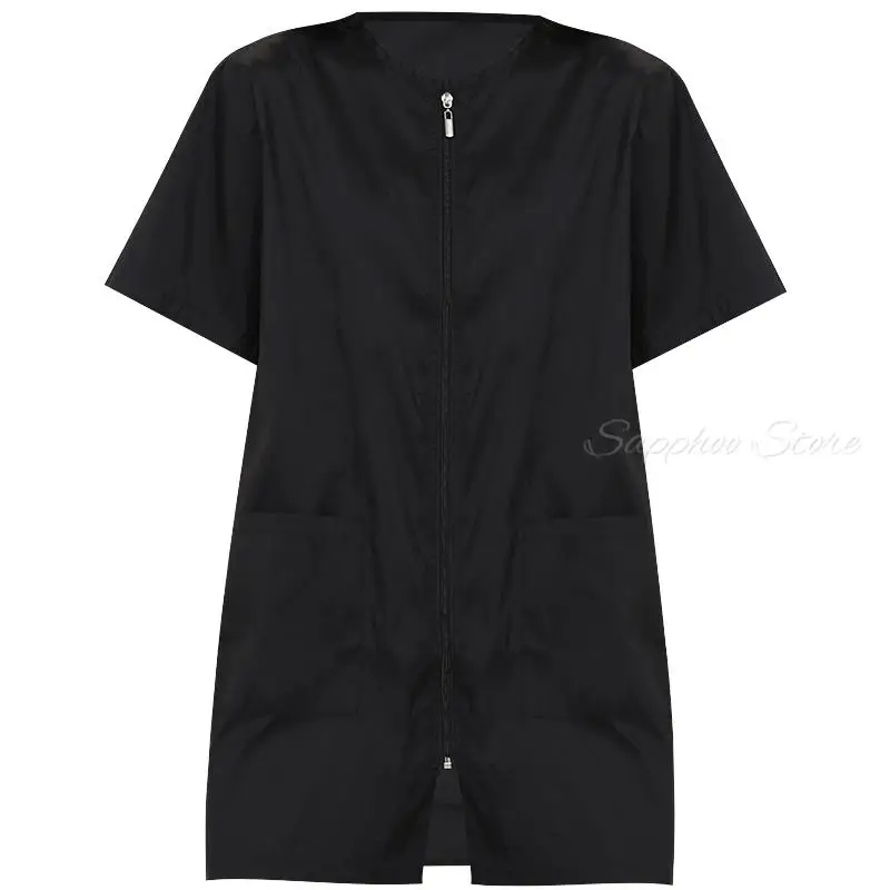 Pro Salon Smock Stylist Anti Static Non-stick Hair Cosmetology Uniform Zipper Hairdressing Beauty SPA Client Kimono Gown Apron