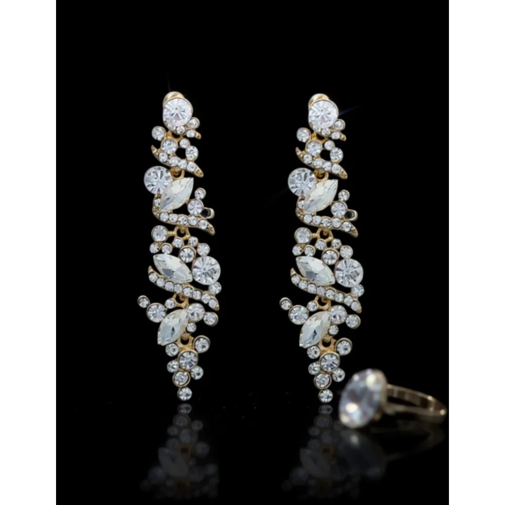 

Свадебные серьги-подвески с кристаллами для невест и подружек невесты