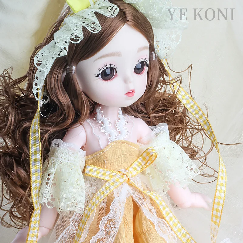 26cm Doll Children Play House Simulation 13 Joints Movable Evening Gown Princess Doll Toy Girls Dress Up Doll Toys Birthday Gift