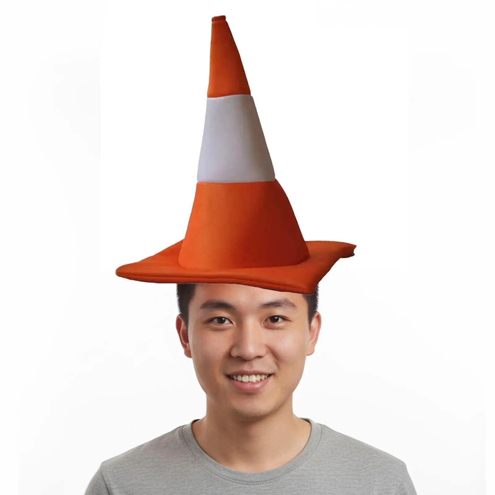 Verkeerskegel Hoed voor Mannen Vrouwen Nieuwigheid Hoofddeksels Halloween Kostuum Accessoire Bouwhoed voor Verjaardag Carnaval Prestaties