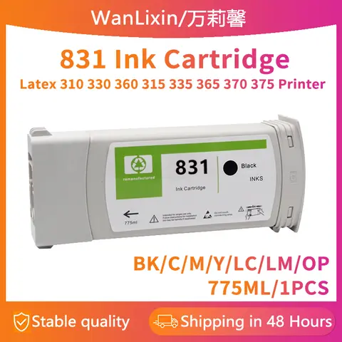 Compatible For HP 831 Ink Cartridge with Latex Ink For HP110 115 310 315 330 335 360 365 370 560 570 L360 L365 L330 Printer775ML