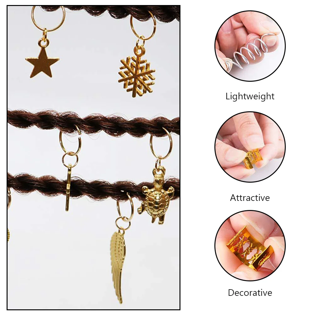 

220 Pcs Hair Accessories Set to Gold Jewelry Braid Dreadlocks Ponytail Accessory Creative Headdress Heighten Women's
