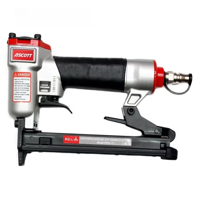 

Плавный рабочий 22GA, промышленный и DIY пневматический декоративный воздушный гвоздезабивной станок 7116, степлер, столярные инструменты, сверхмощный степлер под давлением, деревянный степлер