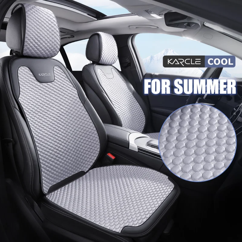 3D Summer Car Cool Cushion Breathable Ice Silk Seat Cover Full Set Universal Seat Mat Non-slip Cushion Auto Interior Accessories