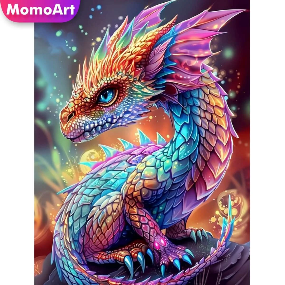 

Momoart 5D DIY Diamond Painting Dragon Animal Full Square Round Mosaic Kit New Arrivals Embroidery Wall Art
