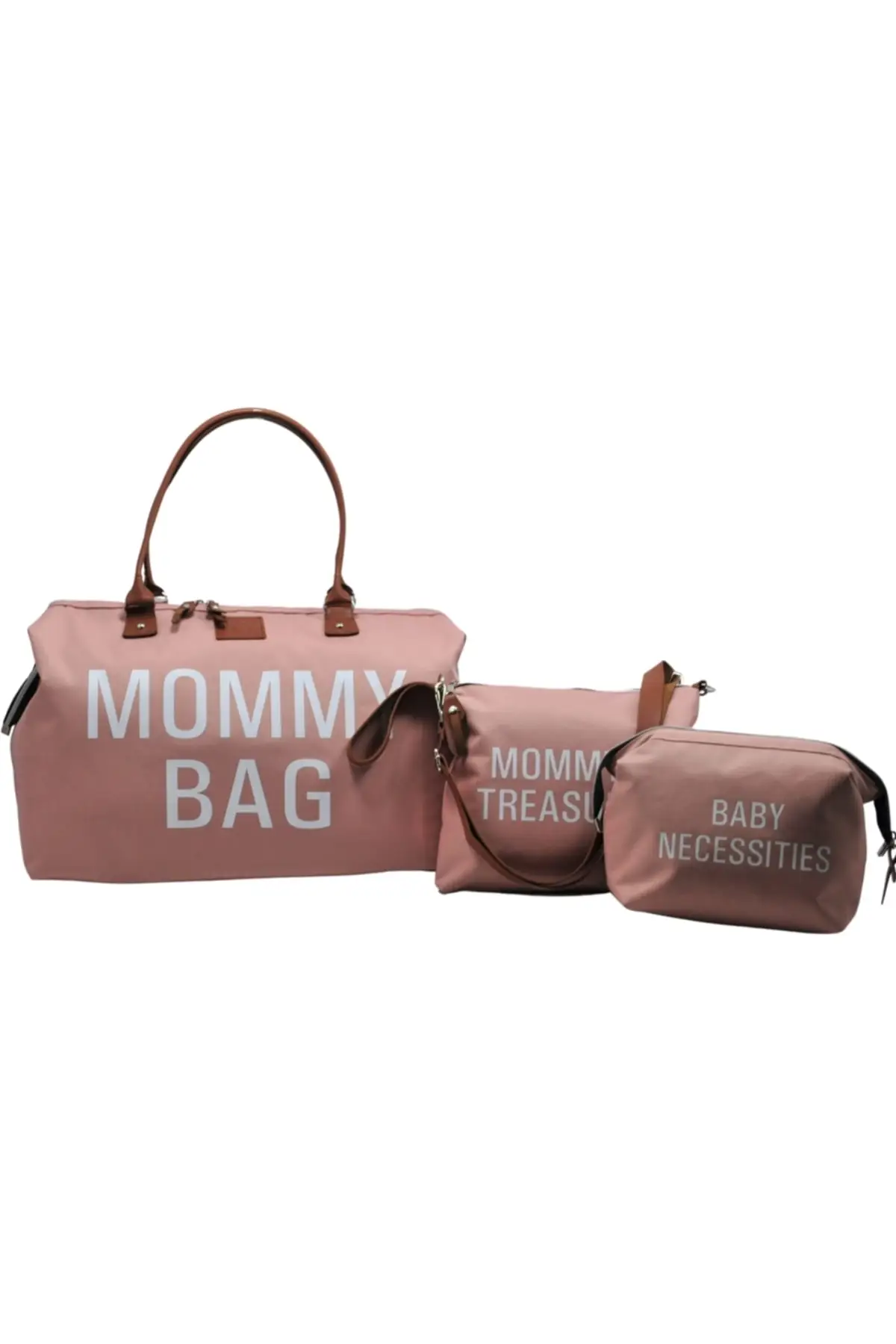 DOLBOVI Mommy Bag design 3-piece Set powder Baby mother Baby care and women Bag Hospital Bag