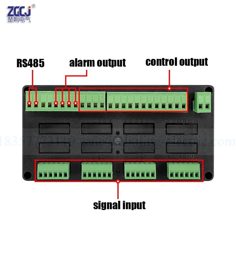 PT1000 8 channels thermostat temperature display meter instrument relay output SSR output RS485 temperature controller