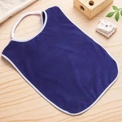 Reusable Waterproof Polyester Adult Bib for Eating Elderly Seniors Comfort Fit Easy on Off Washable Large Bib for Home Daily Use
