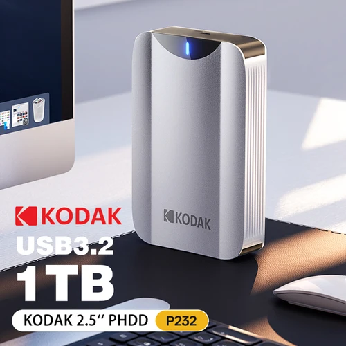 Imagen 1 del producto Kodak Disco Duro Portátil P232 1TB USB 3.2 PHDD Hasta 100M/s Disco Duro Externo de 2.5'' Perfecto para PS4/PS5 Xbox Mac PC