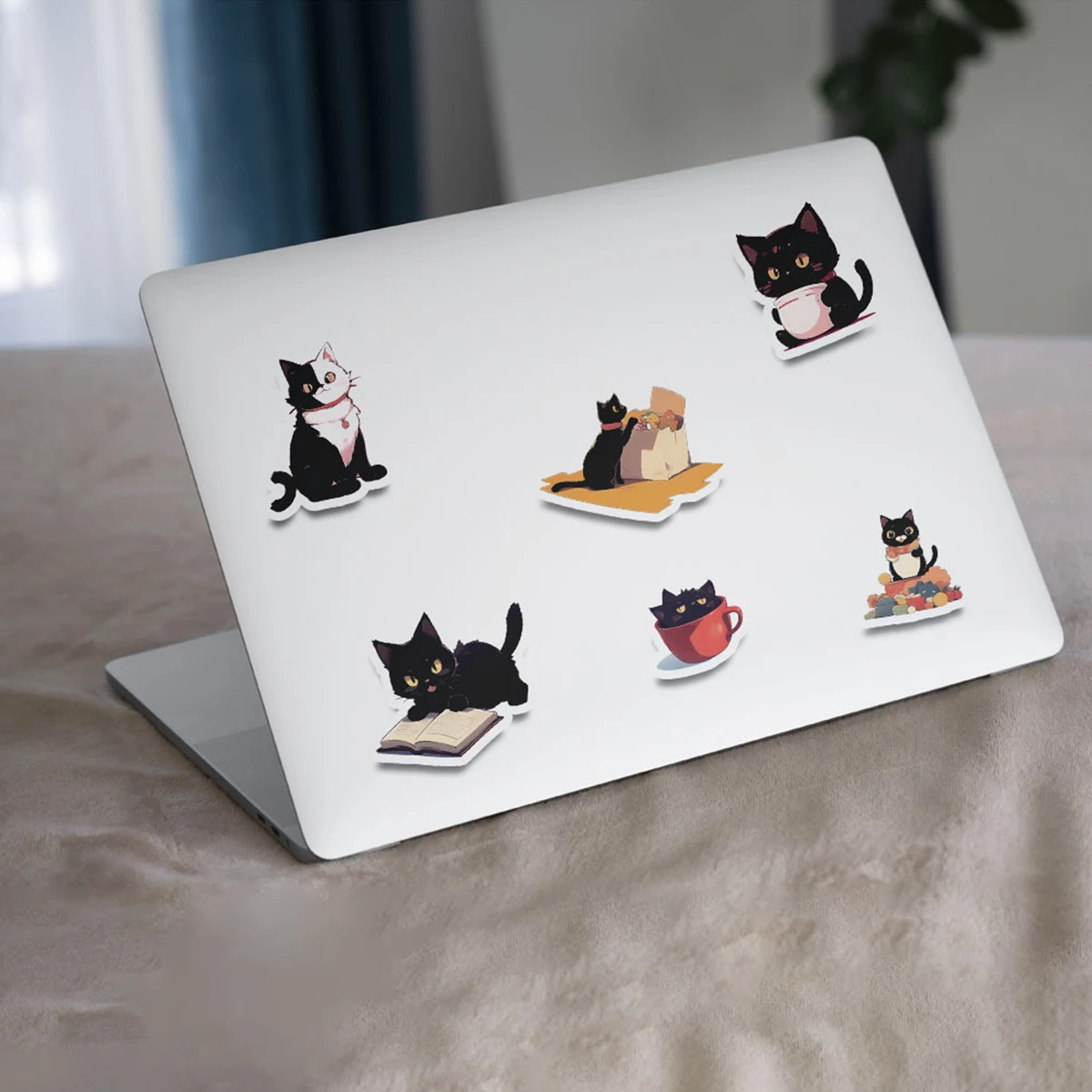 10/30/50PCS Cute Black Cat Cartoon Graffiti Sticker Decorative Water Cup Phone Case Laptop Luggage Refrigerator Decal Kids Toy