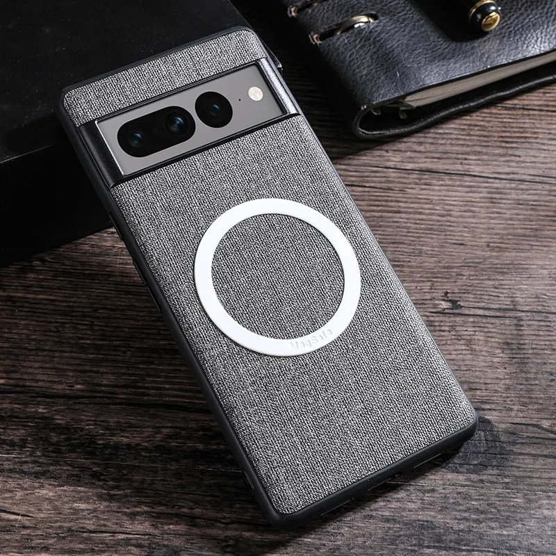 Case For Pixel 6 7 8 Pro Cloth Pattern Case Magsafe Wireless Charging Magnetic Shockproof Cover for Google Pixel 7 Pro 7A 6 Pro