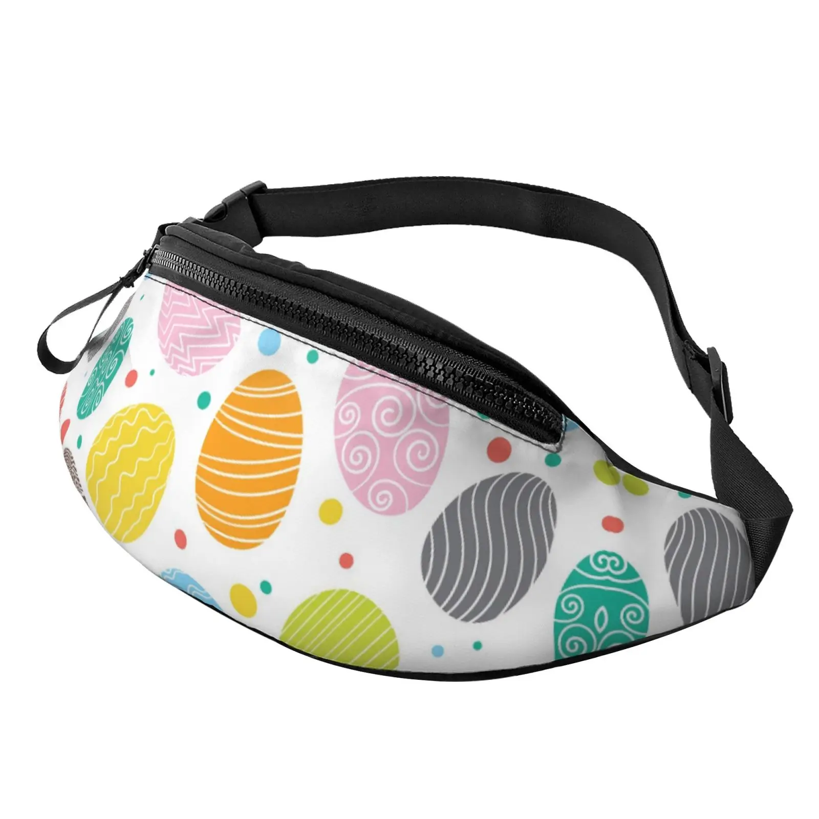 

Easter Eggs Waist Bag Fanny Pack School Pack Bags for Women Men Young Polyester Casual Pack with Zipper Outdoor Hiking