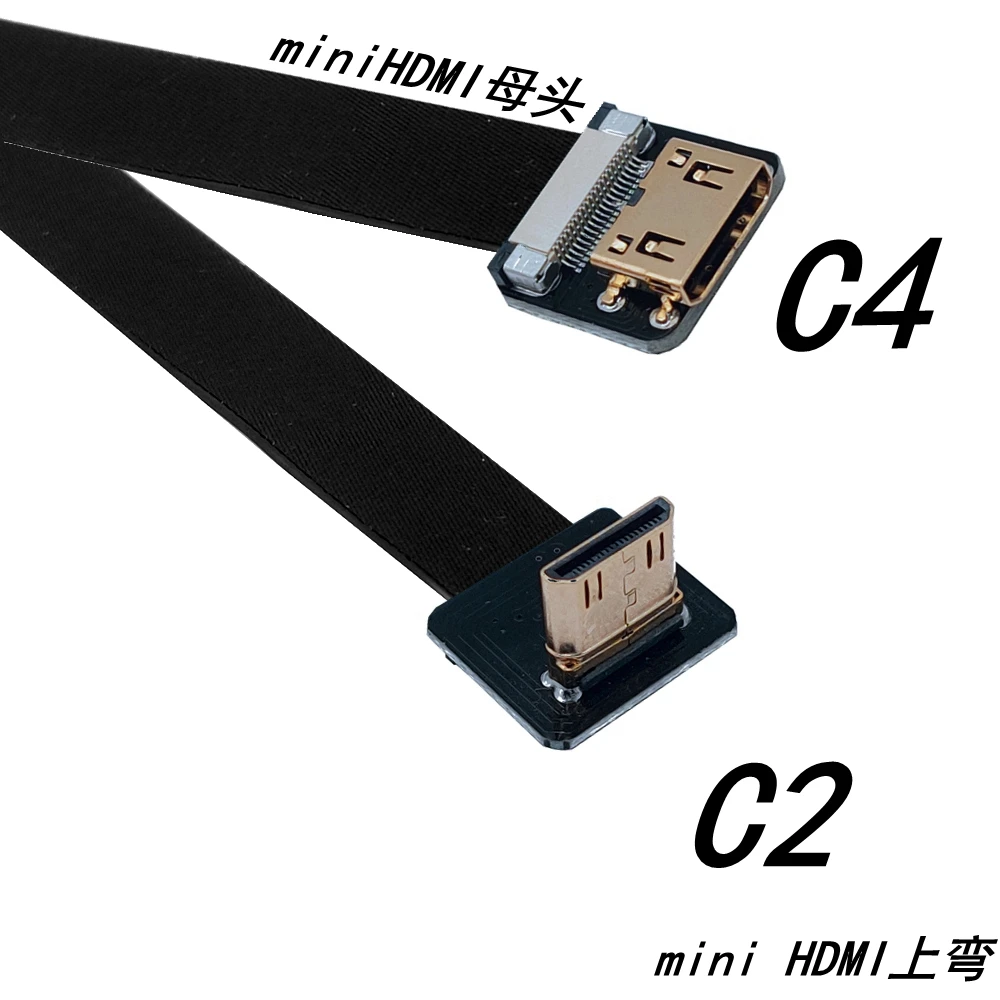 Mini-hd typ-c para cima para baixo winkel männlich weiblich flach fpc kabel für 5d3 5d2 gh3 gh2 5n 5t 5