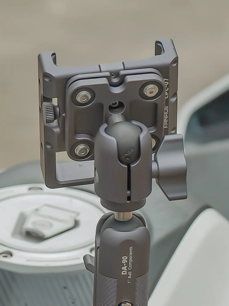 FANAUE Stop aluminium Niezależnie obrotowe ramię z pojedynczym gniazdem Uchwyt na telefon motocyklowy Krótki adapter przedłużający Klip 1-calowa kula — 2