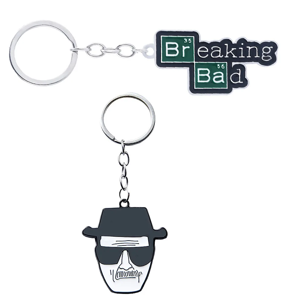 TV Breaking Bad Keychain Holder Walter White Metal Keychain For Men Women Charm Jewelry Backpack Bag Accessories Fan Gift