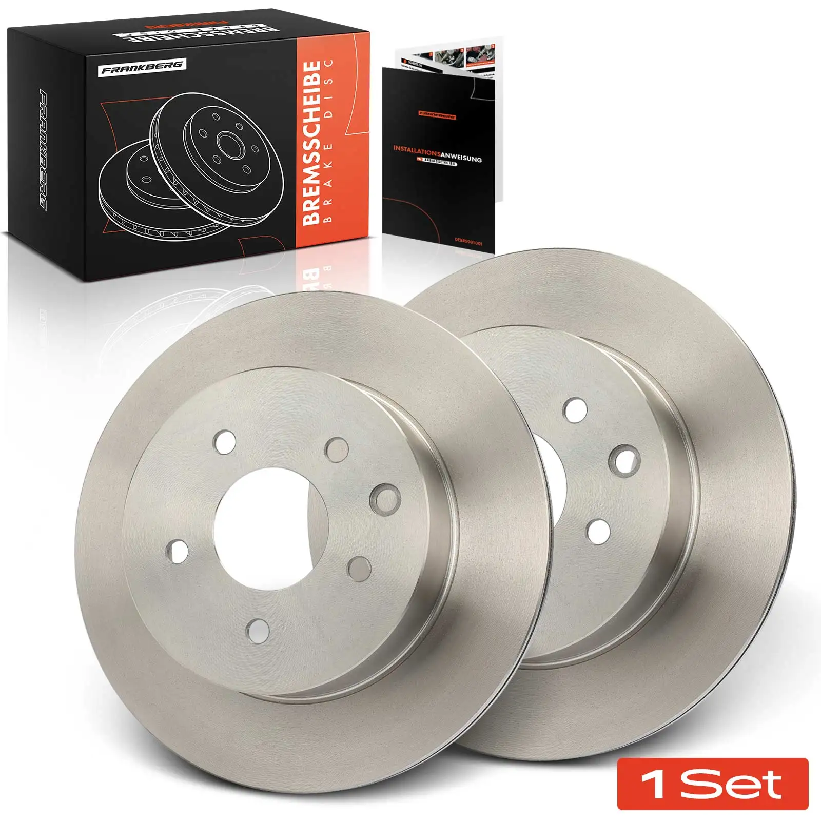 Frankberg 2x Disques de frein pour essieu arrière pour Nissan Juke Leaf Qashqai + 2 I Van Rogue X-Trail Renault Koleos 432068H305 432068H304