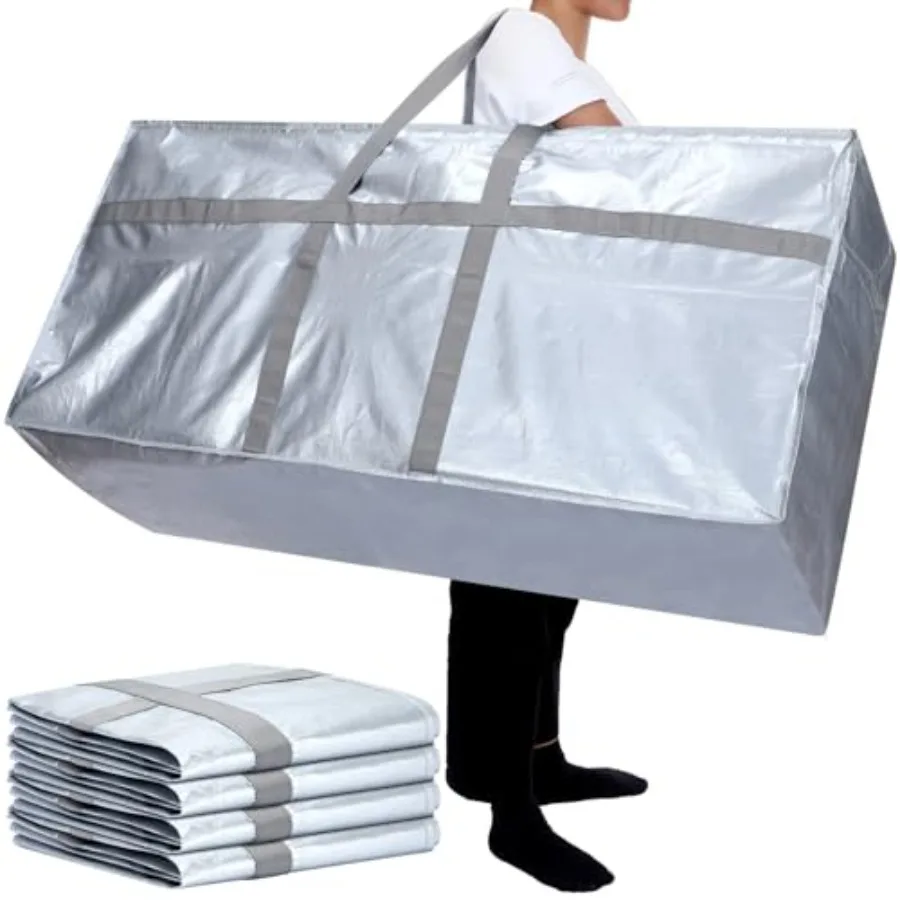 

Pack Extra Large Moving Bags XXL Heavy Duty Storage Bag with Strong Zipper Handle Jumbo Big Tote Box Foldable for College Dorm
