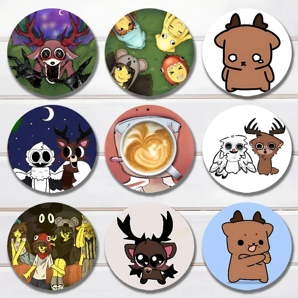 

99 N-Nights in the F-Forest Deer Round Wooden Coasters For Cute Design Suitable for Drinks Tea,Coffee Home Perfect Gift