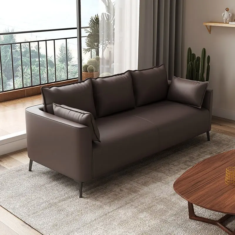 أريكة جلدية فاخرة خفيفة لغرفة المعيشة وغرفة النوم وأريكة منطقة الاستقبال وغرفة الاستقبال #2