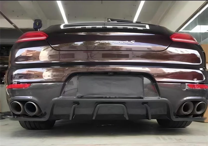 Kit Spoiler bibir belakang Bumper serat karbon untuk Porsche Panamera 970.2 ReaI