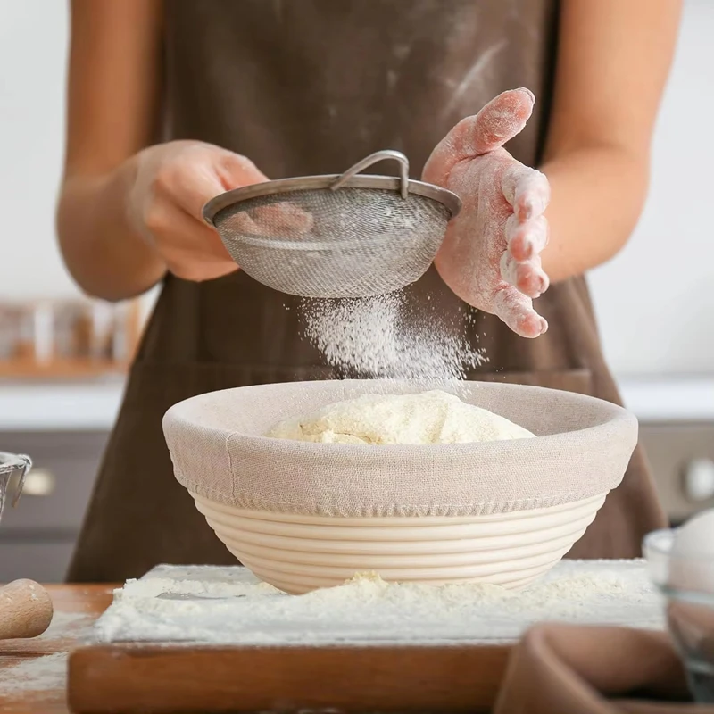 Cesta Banneton Lavable de Imitación de Mimbre para Fermentación de Pan, Herramienta de Panadería Estilo Europeo para Hacer Pan Casero y Pan de Levadura