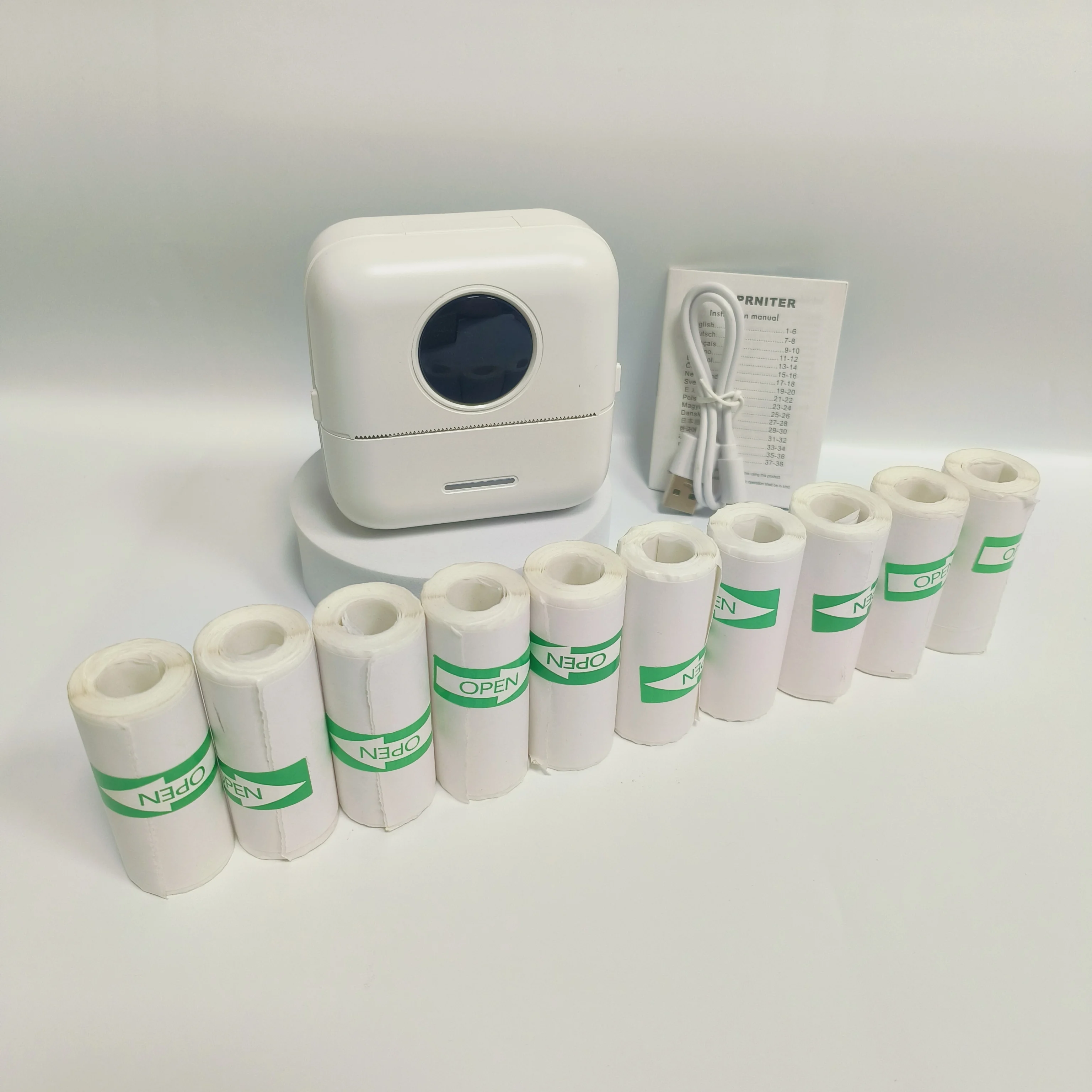 

Portable Mini Pocket Thermal Printer with 10 Sticker Rolls - iOS & Android Wireless Sticker Printer, Ink-Free Small Printer for