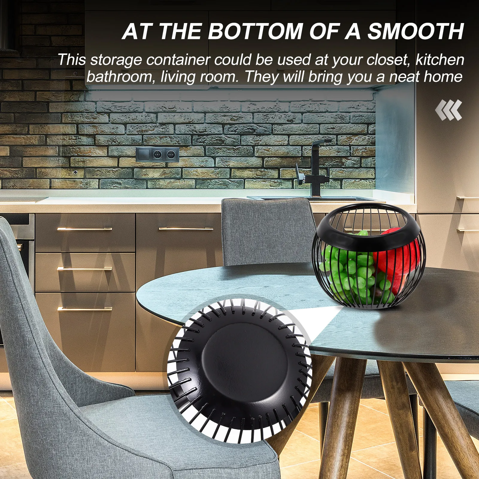 

Decorative Metal Fruit Basket Sturdy Kitchen Storage Container for Snacks Fruits Sundries Organized Home Office Living Room Use