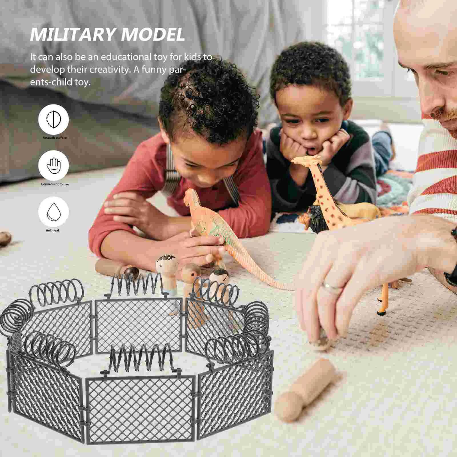 Accessori per scene di guerra Giocattolo a tema militare Kit per bambini Giocattoli Gioco in plastica Puzzle Bambino