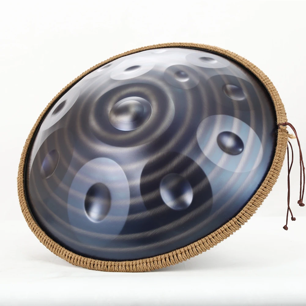 Handpan 440HZ 12 Notes D Minor 22 Inch Drum Black Steel Hand Pan Drum for Beginner Yoga Meditation Percussion Instrument