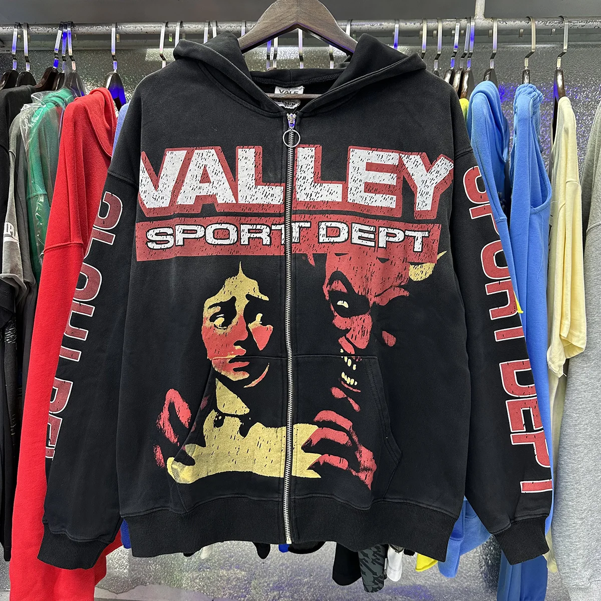 

Тонкая толстовка на молнии Valley Sport Dept с капюшоном, весенняя, модная, уличная, повседневная, с длинными рукавами