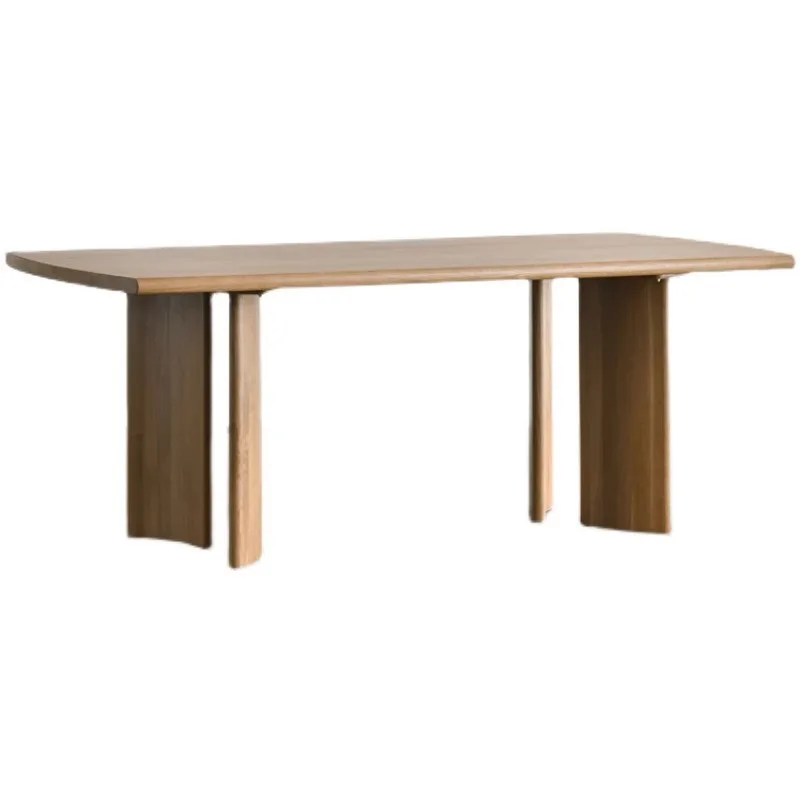 Solid wood household large desk ash wood rectangular log workbench