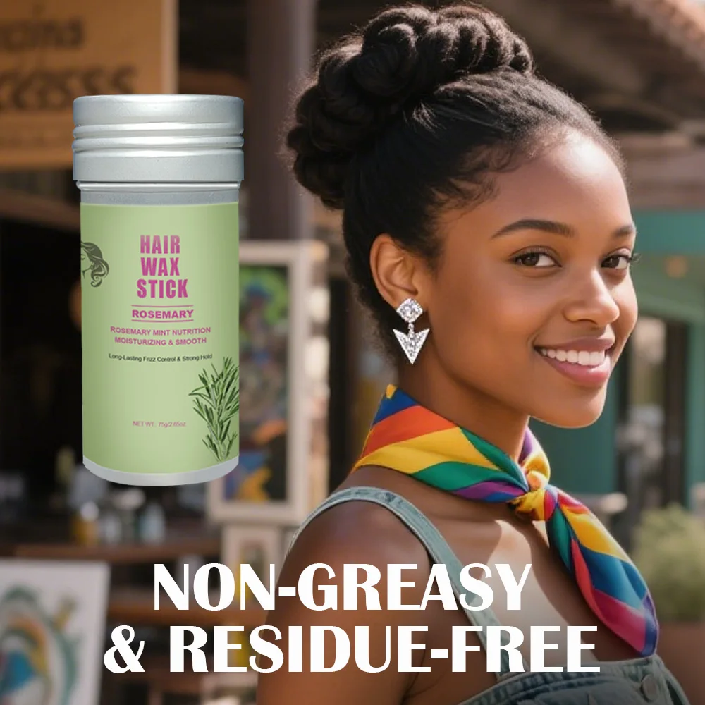 75g Rosemary Hair Wax Stick Non Greasy Lightweight Edge Control Stick Long Lasting Frizz Control Smooth Flyaway Hair Styling Wax