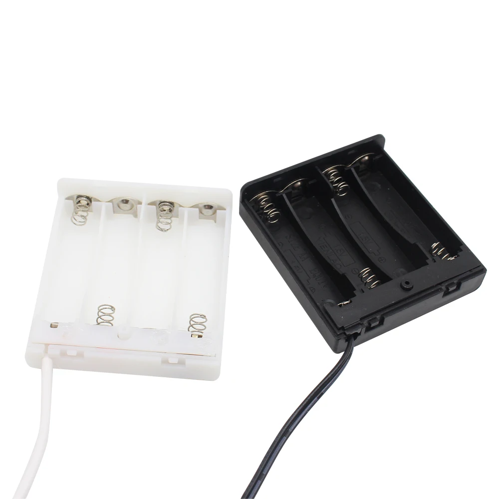 4X AA USB/DC Power Battery Box Storage Case Holder LR6 Container with Wire Lead Cables for LED Strip Lights