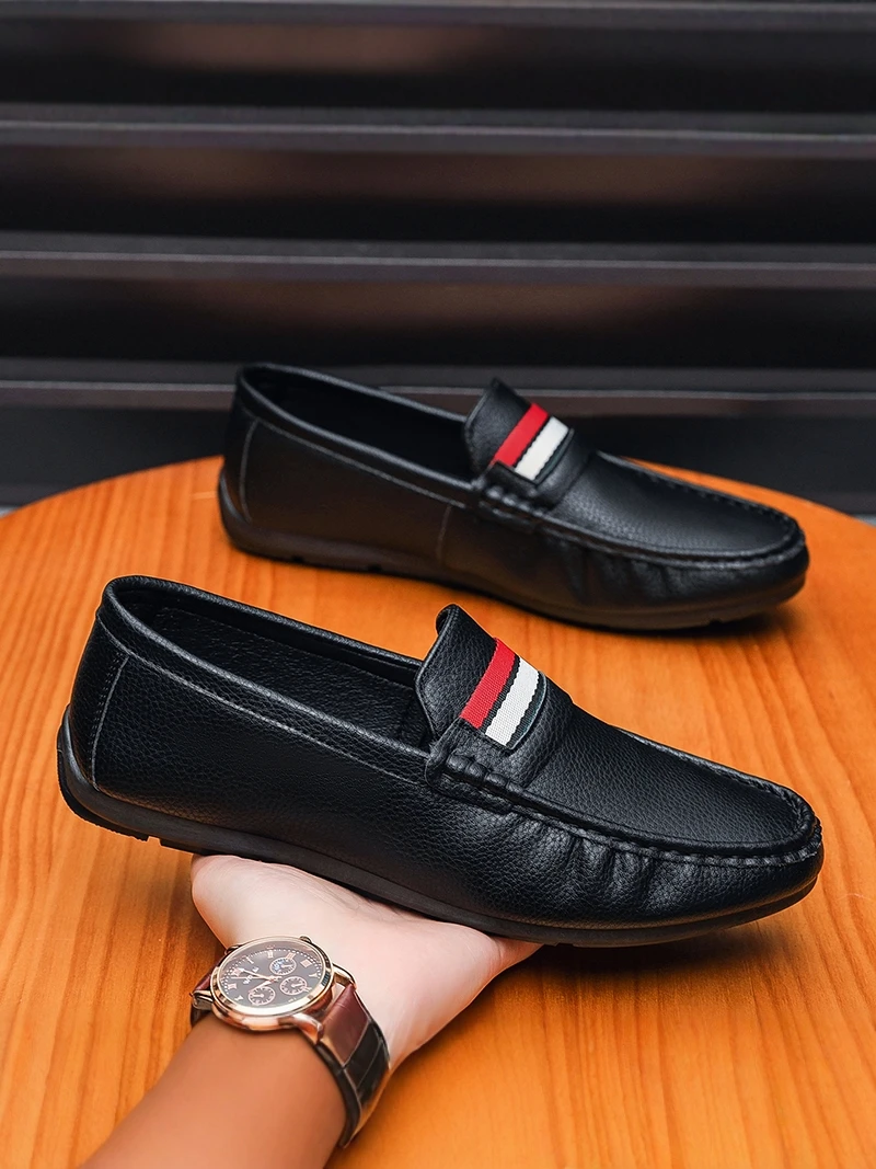 

Men's Driving Shoes Summer 2026 New Style One-Step British Large Size Loafers Business Casual Leather Shoes Breathable round Toe