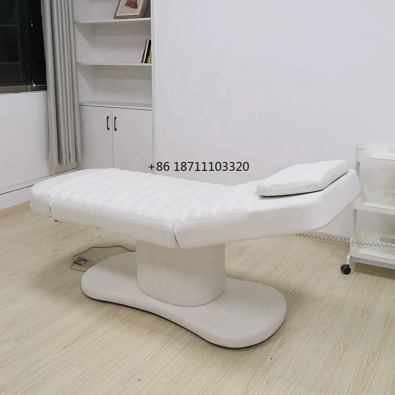 White beauty salon furniture leather facial spa bed electric modern massage bed massage table with 3 motors