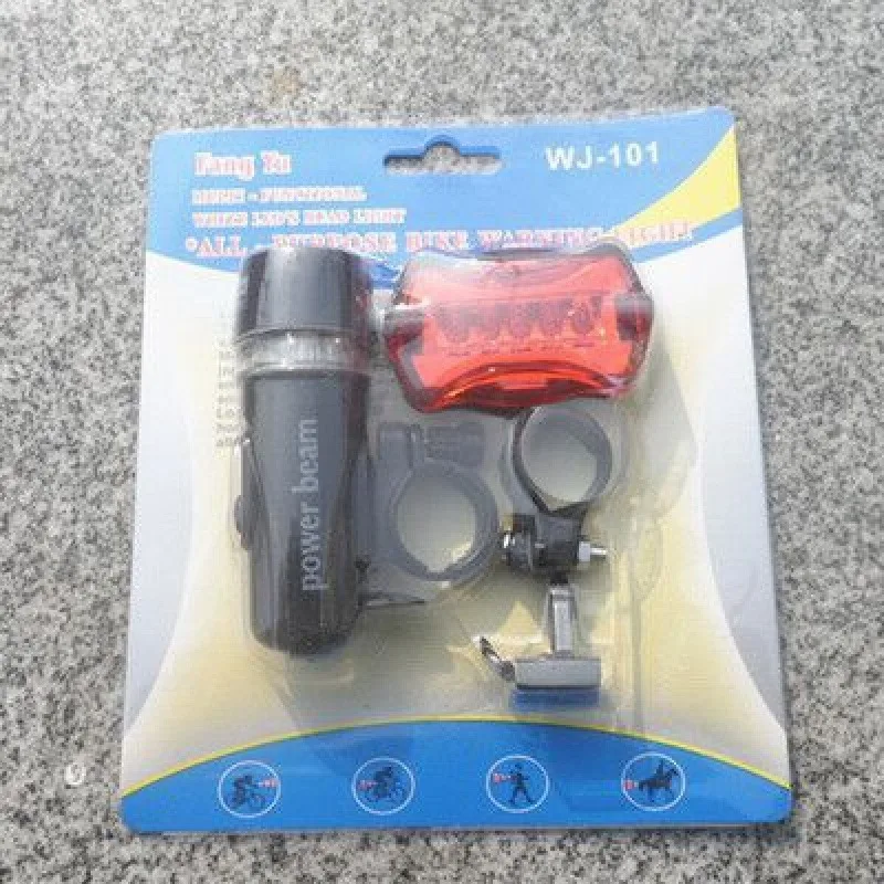 Bike Lights Kit: 5-LED Super Bright Headlight + Butterfly Tail Light - Night Riding Essentials for Mountain Bikes