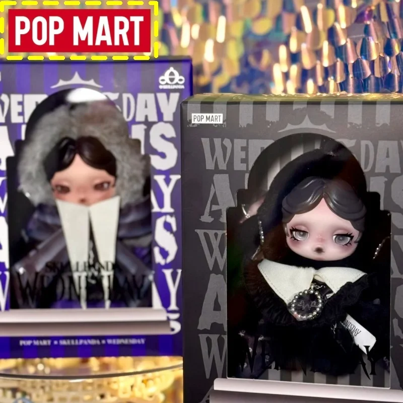 Genuine Pop Mart Skullpanda Black Maid Butterfly Miss Blind Box Wednesday Cute Figure Doll Valentine/Birthday Gifts