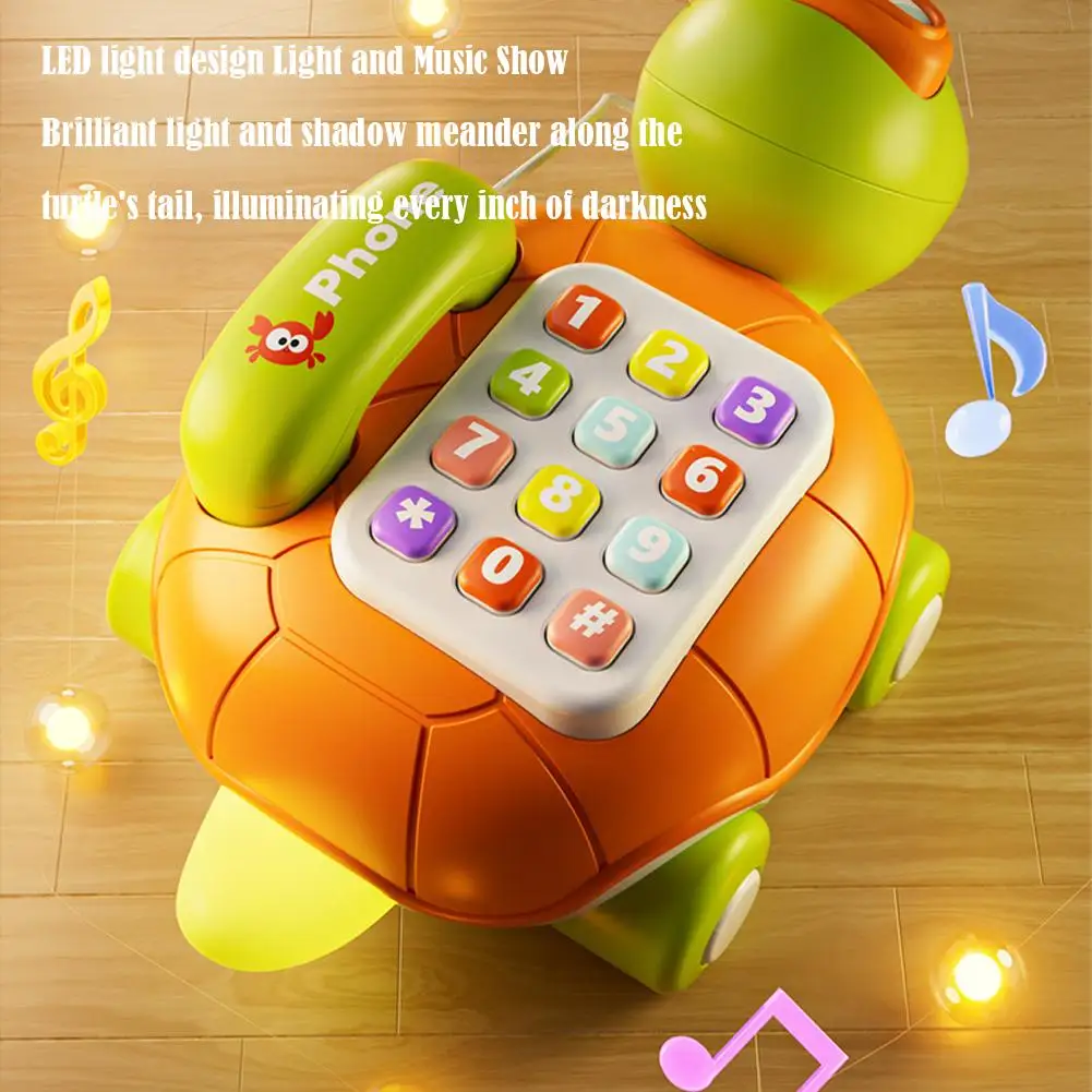 Musical Turtle Crawling baby Toys Interactive Baby Phone Toy with Piano Music Lights Toddlers for Baby Toddler Activity Bus Toys
