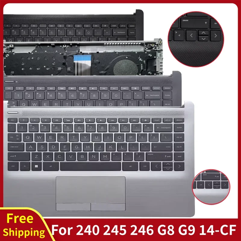 New For 240 245 246 G8 G9 14-CF 14-DF 14-DK Laptop US/LA/SP/RU Keyboard Whit Palmrest Upper Top Cover Computer Replacement Parts