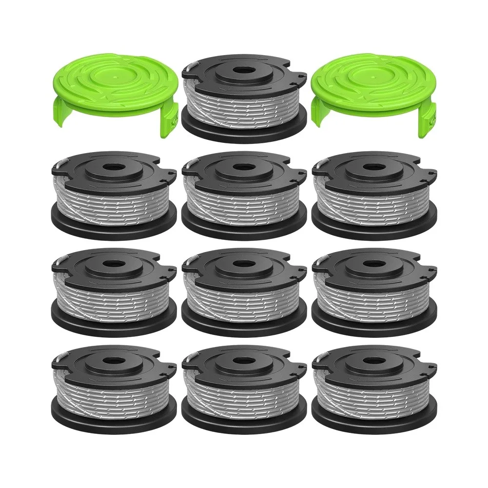 For Greenworks Approved 0.065 Auto Feed Spools for String Trimmers 10 Piece Set with Covers for Dependable Use