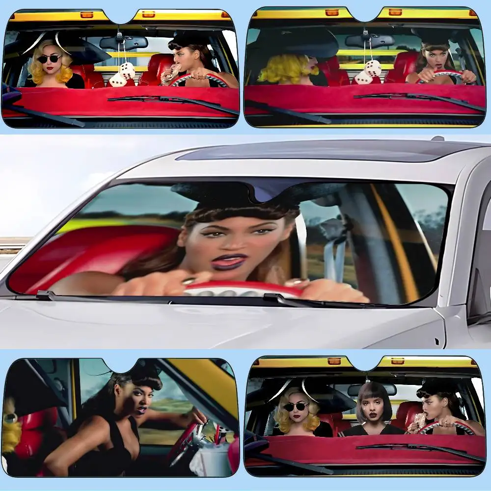 Ld Ga Telephone Funny Car SunShade Windshield Cover UV Protection Auto Visor Accessories For Cars
