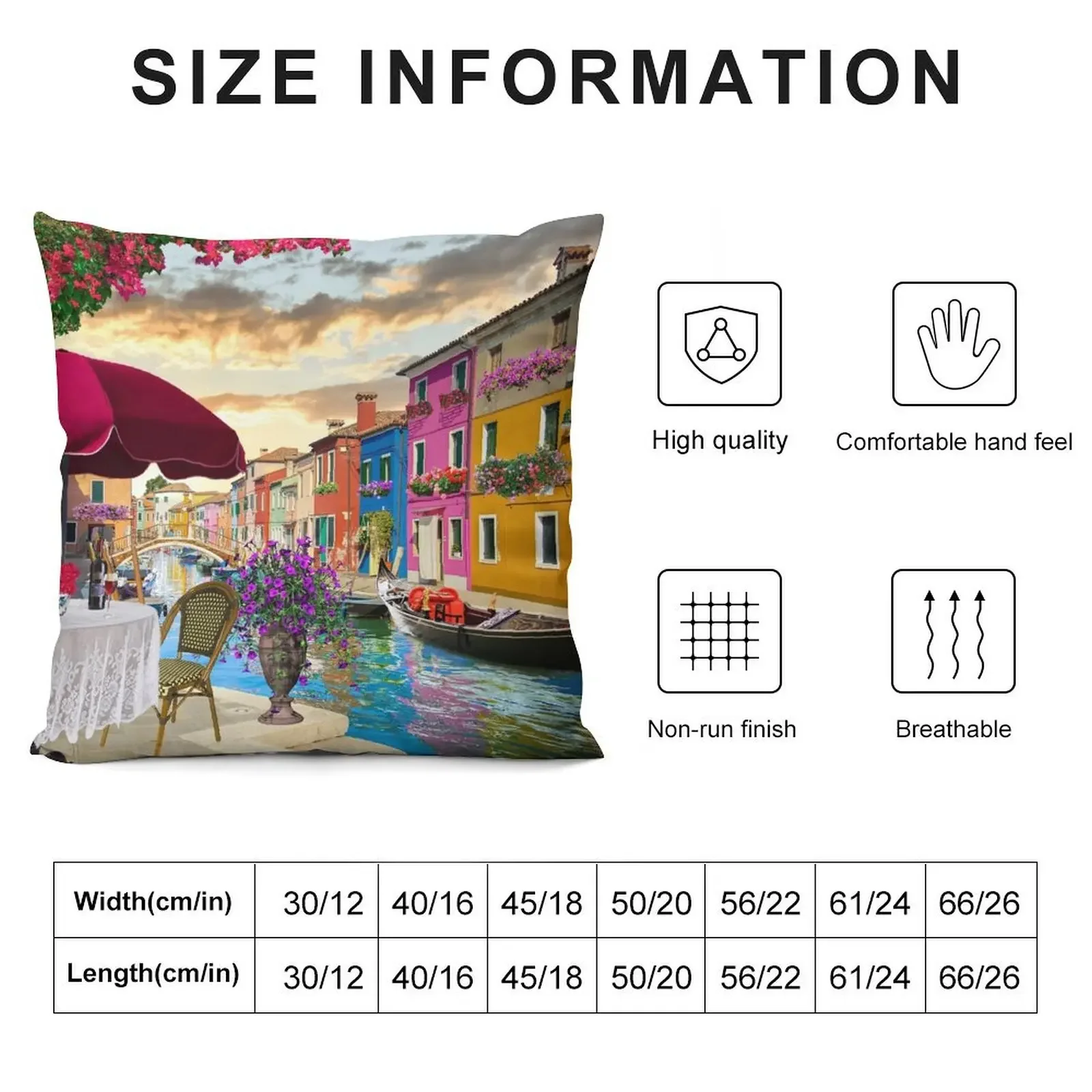 Jigsaw Puzzle Romantic Venice Lamplight Alfresco Dining Gondola on Canal 1000 piece Adults Throw Pillow Pillow Cover pillow