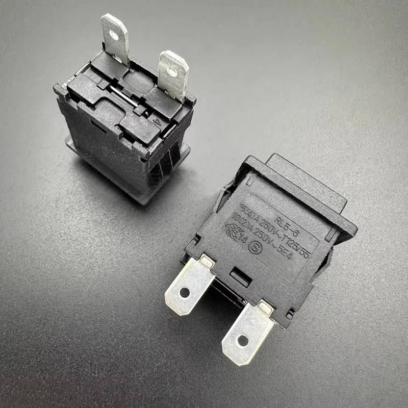 Original RL5-6 locked ship switch 16A(4)A250V T125/55 2-pin self-locking button power supply 21*15mm