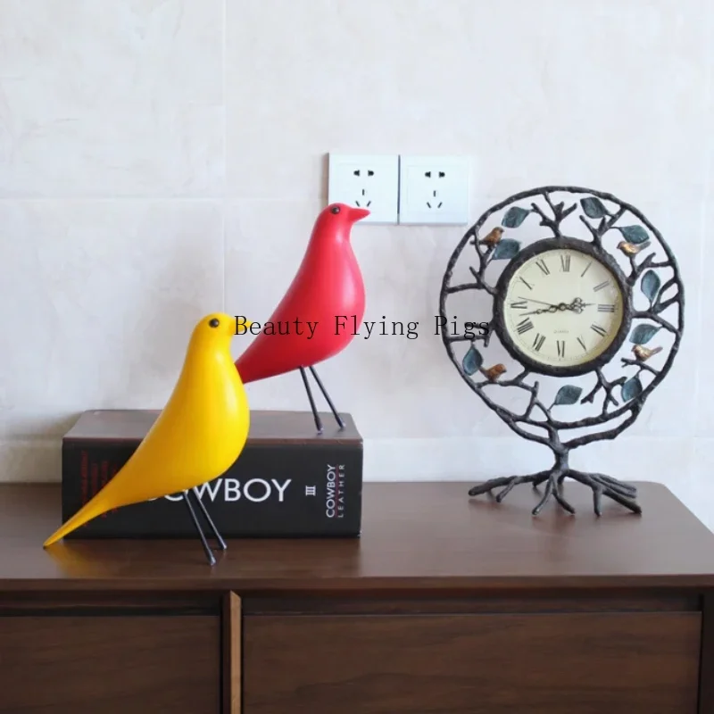 

1pc Resin Bird Ornament Animal Shape Indoor Decorative Ornaments Statues for Children's Room Decoration Home Decorations