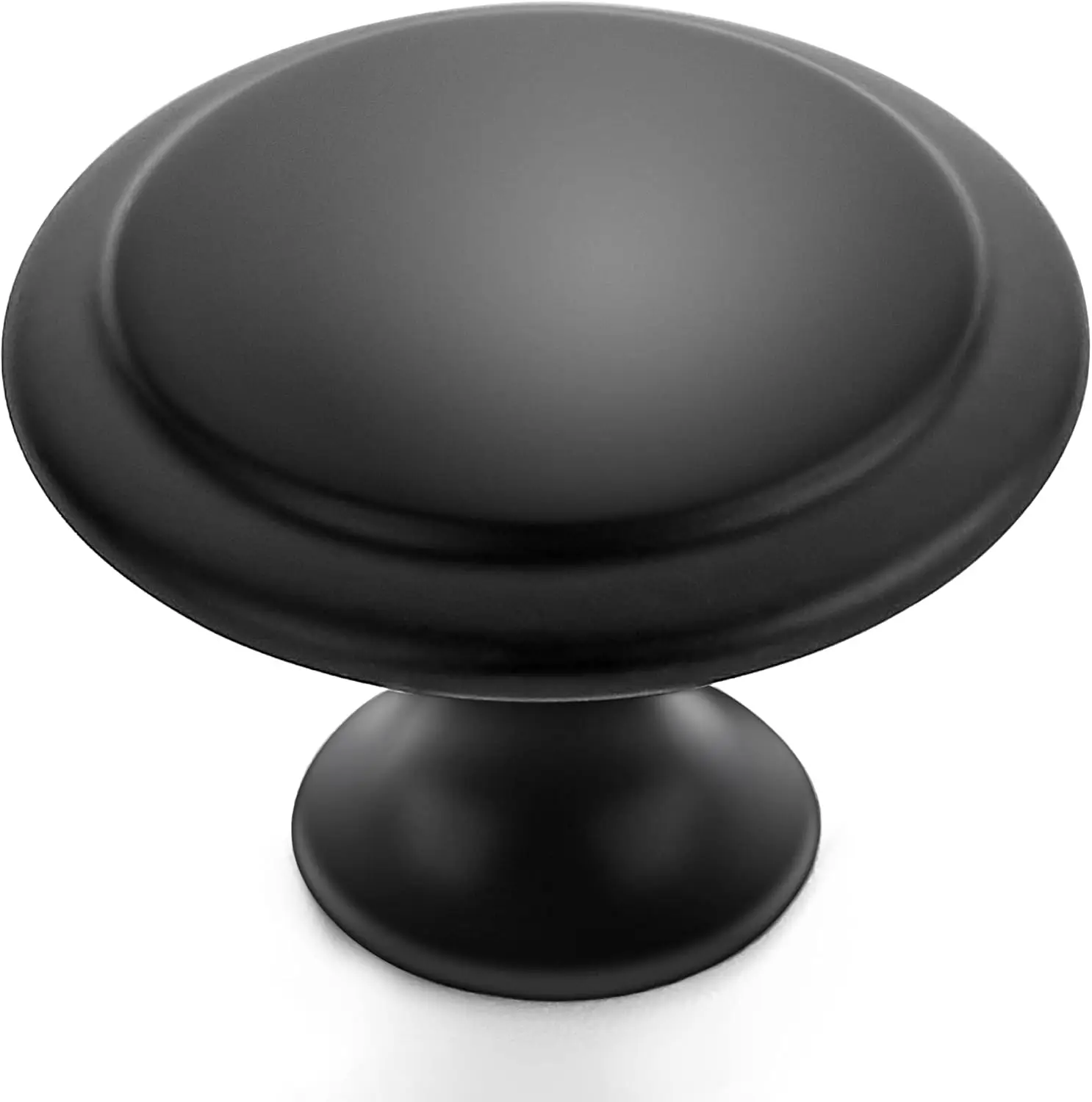 

40 Pack Matte Black Cabinet Knobs 1-1/4 Inch Round Drawer Pulls Stainless Steel Handles for Dresser Cabinets
